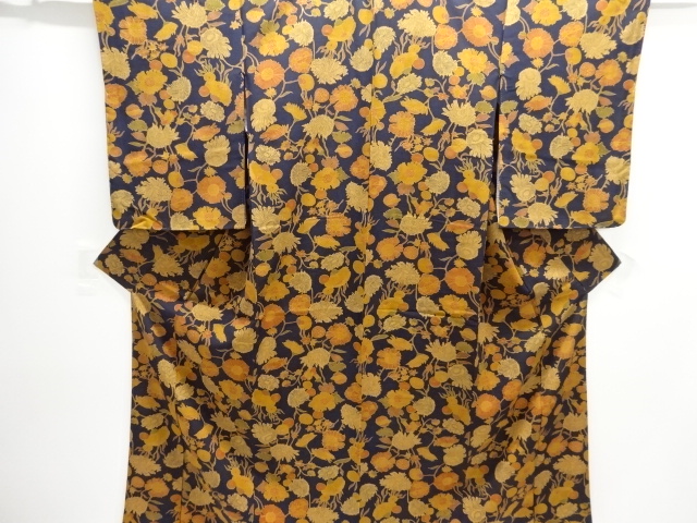 JAPANESE KIMONO / KOMON / UNUSED / FLORAL PLANTS